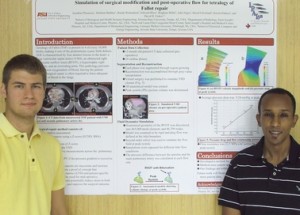 Engineering students Jonathan Plasencia (left) and Haithem Babiker won an international award for innovation in biomedical research. 