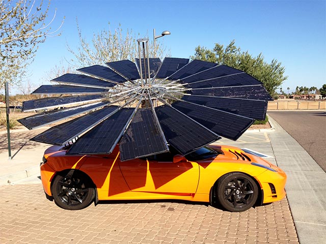 Solar Flower on Car
