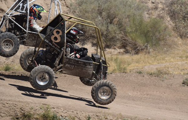 The resilience of off-road vehicles designed and built by students is put the the test on an endurance race on rough, bumpy terrain. Photograph courtesy of Sun Devil Racing Development. 