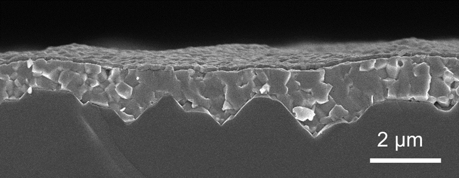 image of magnified material on a solar cell